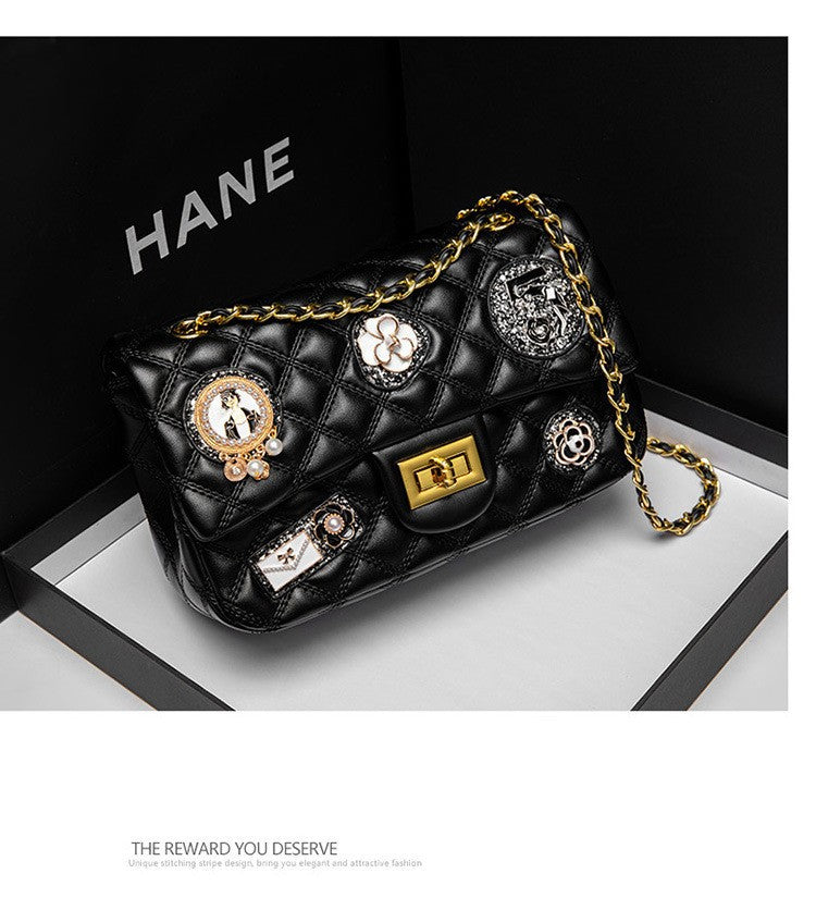 Small Fragrant Lingge Chain Bag 2022 New Large Bag Celebrity Temperament Single Shoulder Messenger Bag Large Capacity Foreign Style Portable