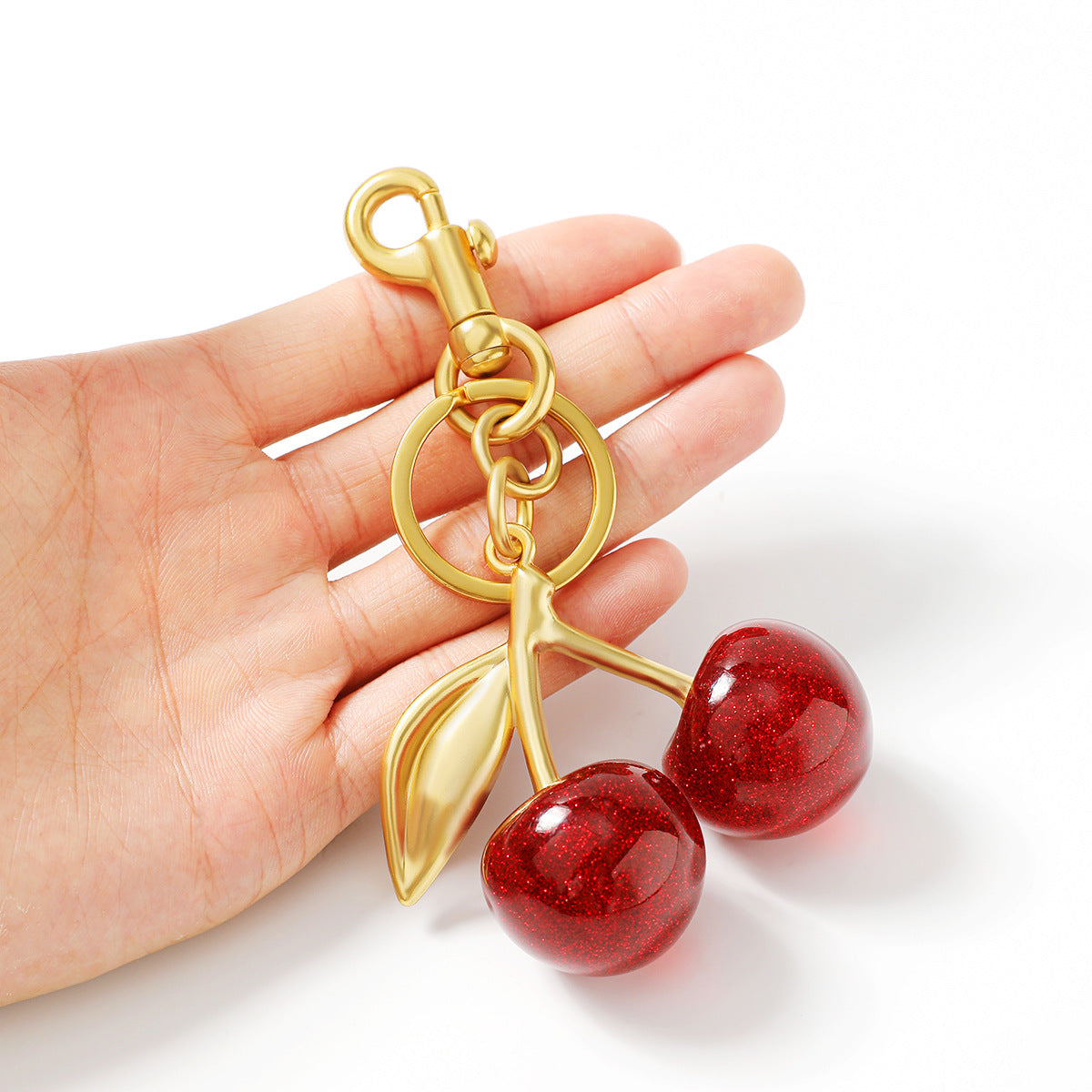 Cherry Fruit Bag Pendant Cherry Keychain Handbag Pendant Creative Lady Gift Car Decoration