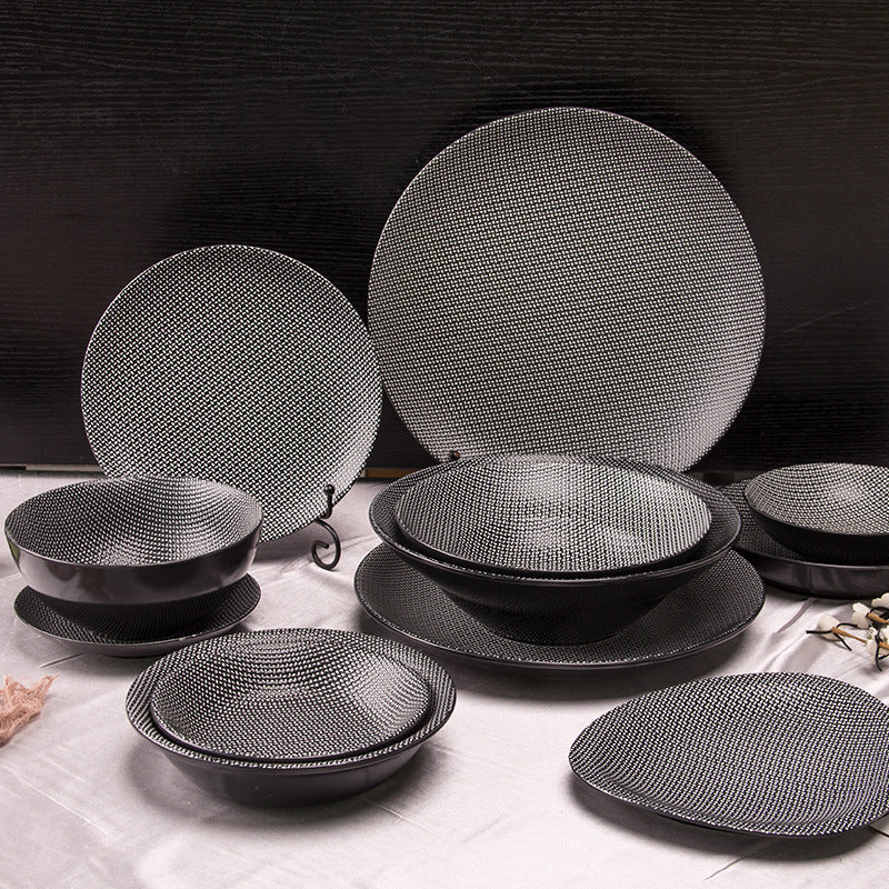 European Cutlery 7-piece Flat Plate Noodle Bowl Salad Bowl