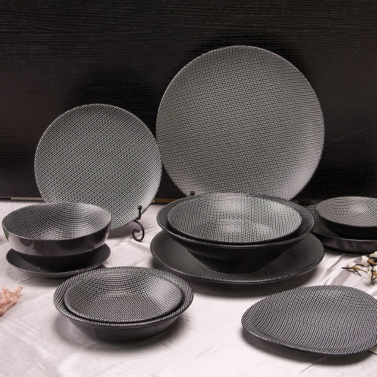 European Cutlery 7-piece Flat Plate Noodle Bowl Salad Bowl