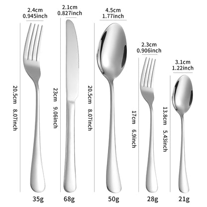 Cutlery Set Cross-border Amazon 1010 Stainless Steel Tableware Suit 5 Main Parts 30 Piece Set Knife, Fork And Spoon Suit