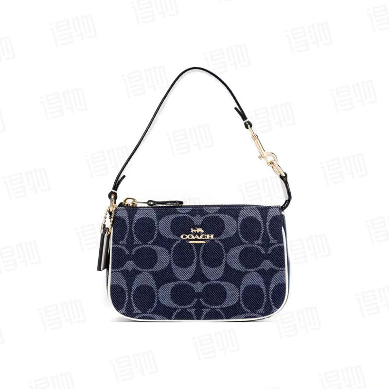 Coco Pearl Chain Mahjong Bag Retro Full Print Old Flower Underarm Bag Portable Women's Bag Fashionable Shoulder Crossbody Bag