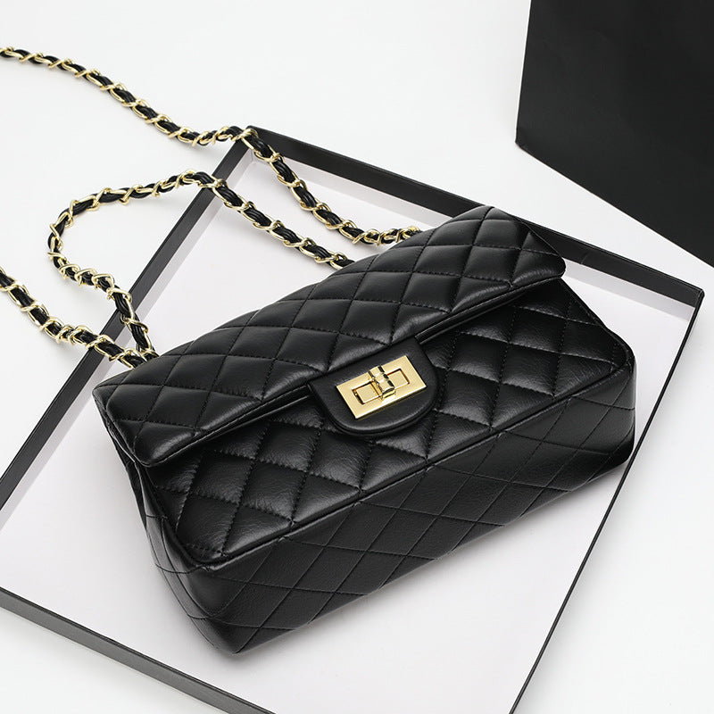 Small Fragrant Lingge Chain Bag 2022 New Large Bag Celebrity Temperament Single Shoulder Messenger Bag Large Capacity Foreign Style Portable